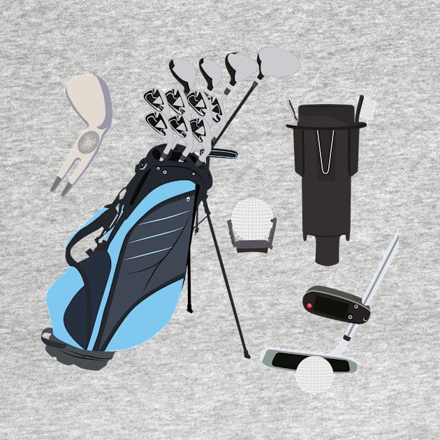 Golf Accessories Stickers by VectorPB